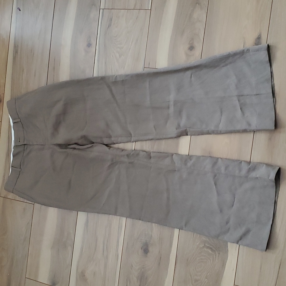 Banana Republic Linen Blend trouser pants wide leg women's 2 taupe brown khaki